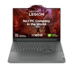 Lenovo Legion Slim 5 AI Powered AMD Ryzen 7 7840HS 16" (40.64cm) WQXGA-IPS 165Hz 300Nits Gaming Laptop computer (16GB/512GB SSD/Win11/Workplace/NVIDIA RTX 4060 8GB/Alexa/3 Month Recreation Cross/Gray/2.4Kg), 82Y9008MIN